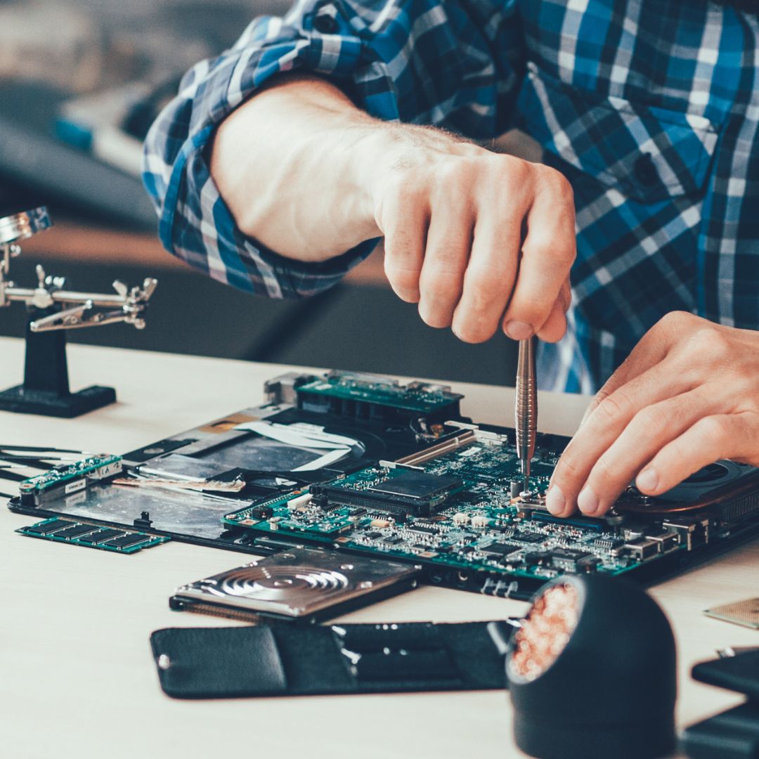 a person building a computer